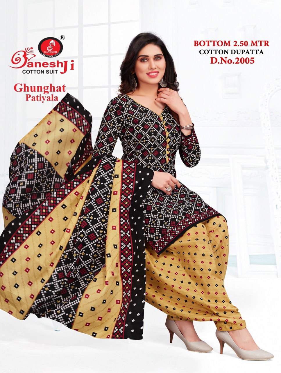 Ganeshji Ghunghat Patiyala 2 Casual Daily Wear Printed Cotton Dress Material Collection